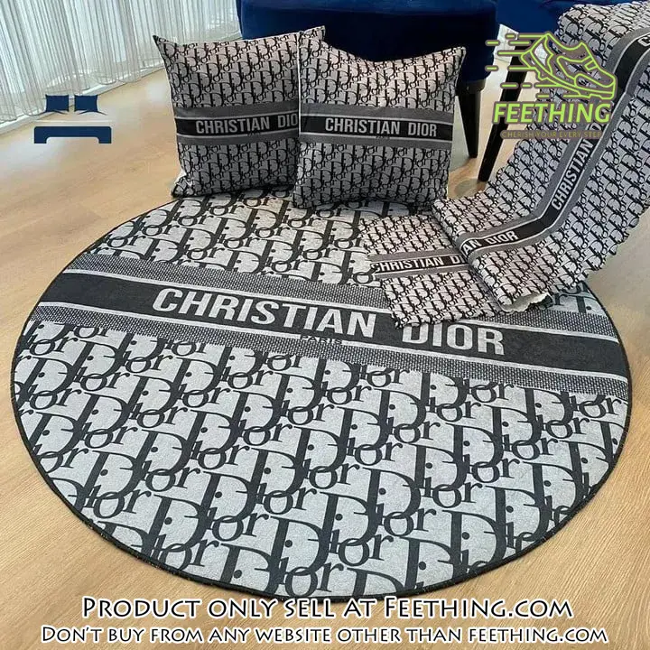 Christian dior paris luxury brand fashion round rug carpet home decor special gift ft4405963